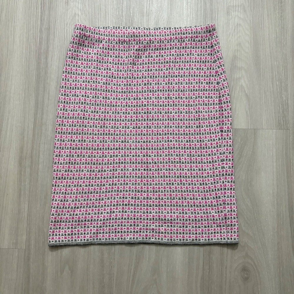 STIZZOLI Women Skirt Pink Black White Textured Knit Pencil Made in Italy Size 44